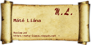 Máté Liána névjegykártya